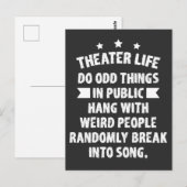 Theater Nerd Grappig Musical Theater Thespian Briefkaart (Voorkant / Achterkant)