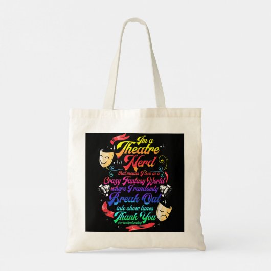 Theater Nerd Musical Broadway Actor Theater Thespi Tote Bag (Achterkant)