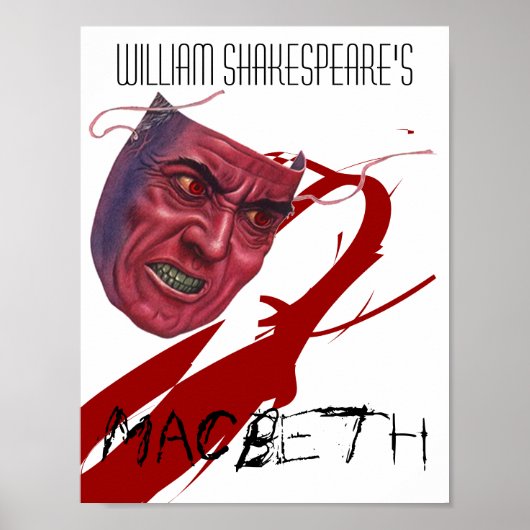 Theater Play Poster Macbeth van William Shakespear (Voorkant)