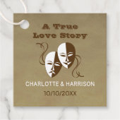 Theater Playbill Show Ticket Theme Weddenschap Bedankjes Labels (Voorkant)