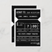 Theater Ticket Reception Tussenvoegsel in Zwart Informatiekaartje (Voorkant / Achterkant)