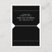 Theater Ticket Reception Tussenvoegsel in Zwart Informatiekaartje (Achterkant)