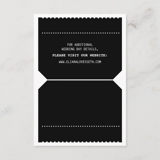  Theater Ticket Reception Tussenvoegsel in Zwart Informatiekaartje (Achterkant)