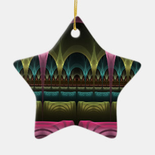 Theater van Fantasy, Abstracte kleurrijke fractale Keramisch Ornament