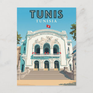 Theater van Tunis Tunesië Briefkaart