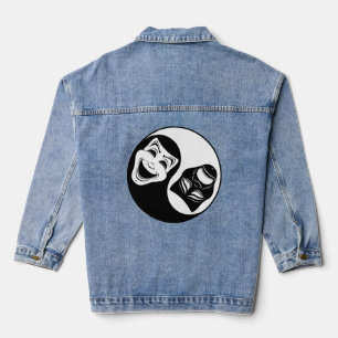 Theater Yin Yang Design - Comedy en Tragedy Masks Denim Jacket