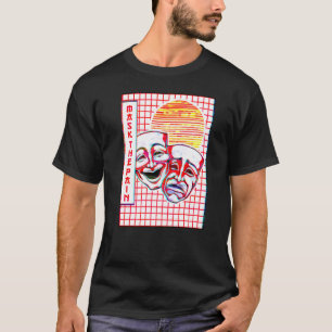 theatermaskers, dampgolf, esthetische drama comedy t-shirt