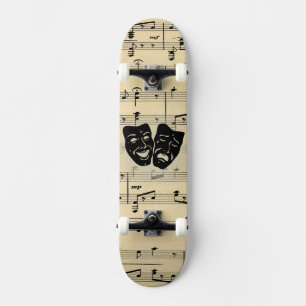 Theatermaskers en Antiek muziek Skateboard