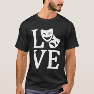 Theatermaskers houden van grappig theater T-shirt