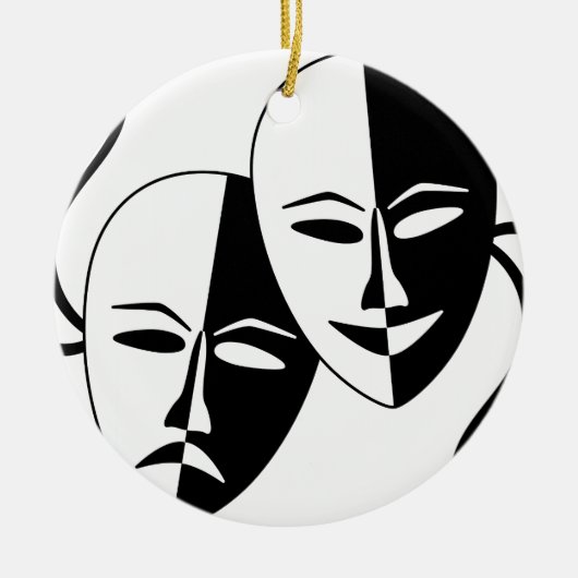 Theatermaskers Keramisch Ornament (Voorkant)