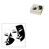 theatermaskers kunststempel 	rubberstempel (Gestempeld)
