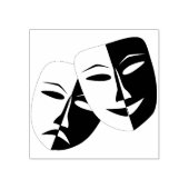 theatermaskers kunststempel 	rubberstempel (Afrduk)