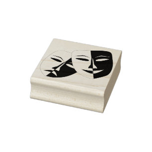 theatermaskers kunststempel 	rubberstempel