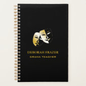 Theatermaskers silhouet zwart planner (Voorkant)