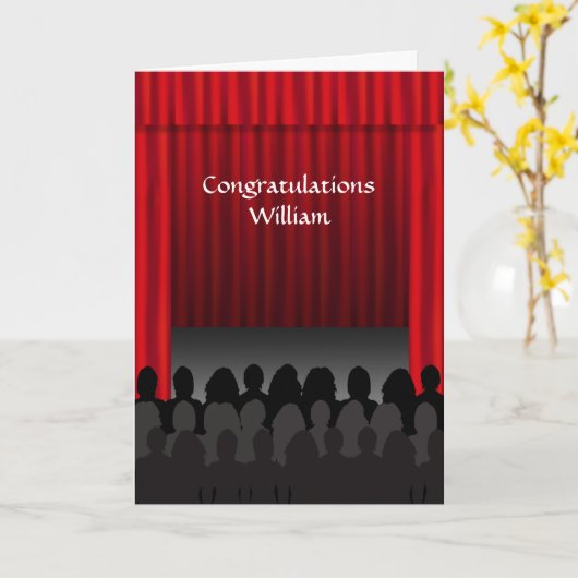 Theaterpodium Gefeliciteerd Custom Greeting Kaart (Gele Bloem)