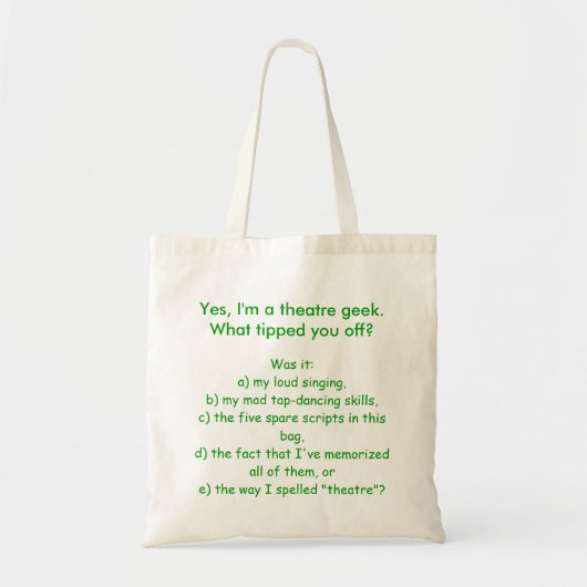 Theaterzak Tote Bag (Voorkant)