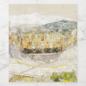 Théâtre antique d'Athènes Grèce Étiquette de vin (Étiquettes simples)