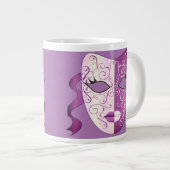 Théâtre Appelant Masque Violet Jumbo Mug 20 oz (Devant droit)