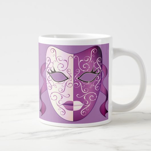 Théâtre Appelant Masque Violet Jumbo Mug 20 oz (Droite)