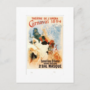 Theatre de l'Opera Carnaval 1894 Antieke Franse Po Briefkaart