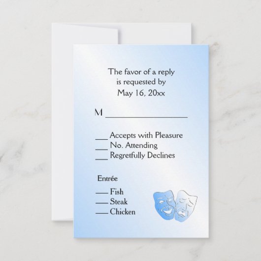 Théâtre de voile RSVP avec menu Choix d'Entree (Devant)