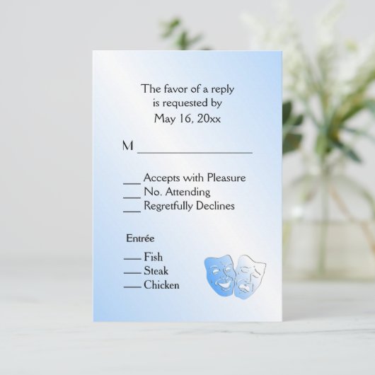 Théâtre de voile RSVP avec menu Choix d'Entree (Debout devant)