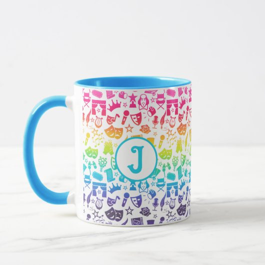 Théâtre Lover Rainbow Icons Mug (Gauche)