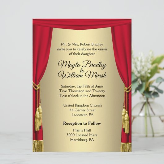 Théâtre Mariage Thème Invitation (Debout devant)