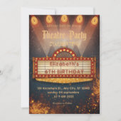Theatre Marquee Party Invitation – Birthday invite (Devant)