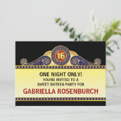 Théâtre Marquee Sweet 16 Anniversaire Invitation (Debout devant)