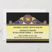 Théâtre Marquee Sweet 16 Anniversaire Invitation (Dos)