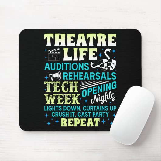 Theatre Nerd Actor Funny Musical Theater Geek Thes Muismat (Met muis)