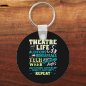Theatre Nerd Actor Funny Musical Theater Geek Thes Sleutelhanger (Voorkant)