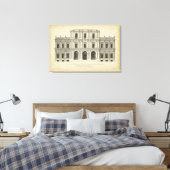 Theatrische stijlgevel van Colen Campbell Canvas Afdruk (Insitu (Slaapkamer))