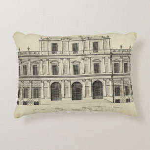 Theatrische stijlgevel van Colen Campbell Decoratief Kussen