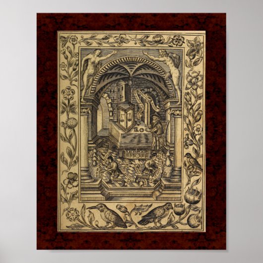 Theatrum Chemicum: 1652 Alchemy Illustration Poster (Voorkant)