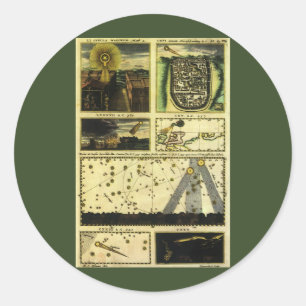 Theatrum Cometicum Kometen door Stanislaw Lubienie Ronde Sticker