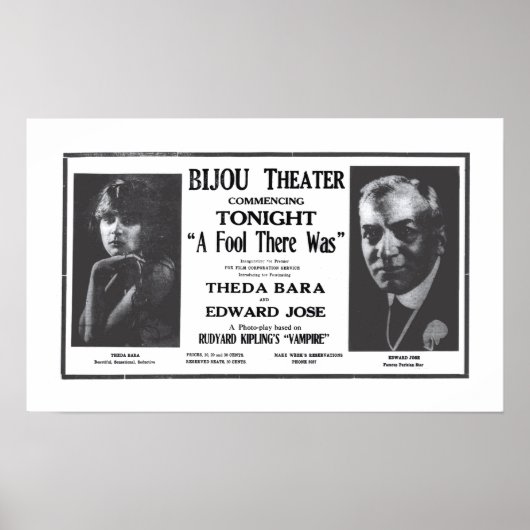 Theda Bara 1916  film en poster (Voorkant)