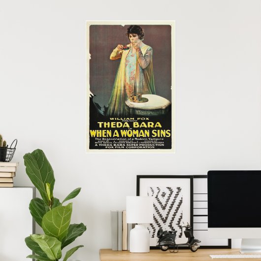Theda Bara "Wanneer een vrouw zingt" Poster (Thuiskantoor)