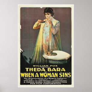 Theda Bara "Wanneer een vrouw zingt" Poster