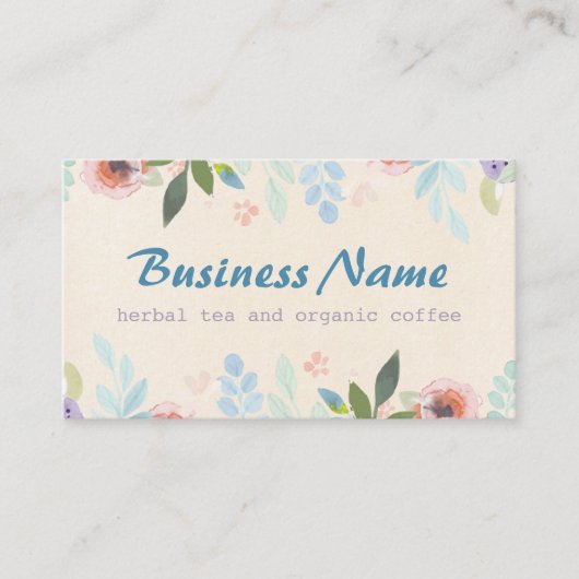 Thee Bloemencrème geel Visitekaartje (Voorkant)