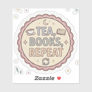 Thee Boeken Herhalen Sticker