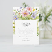 Thee Bruiloftsfeest met Bloemen Bedankkaart (Staand voorkant)