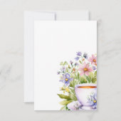 Thee Bruiloftsfeest met Bloemen Bedankkaart (Achterkant)