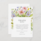 Thee Bruiloftsfeest met Bloemen Bedankkaart (Voorkant / Achterkant)