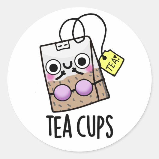 Thee Cups Grappige Bra Puns Ronde Sticker (Voorkant)