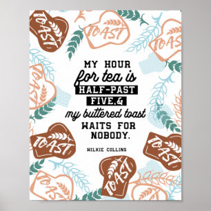Thee en gebotterde toast offertes poster