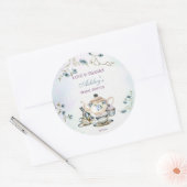 Thee feest bruiloft bruidsjonker bedankt favor ronde sticker (Envelop)