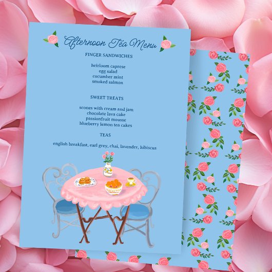 Thee feest rozen Mooie Aangepaste  Menu