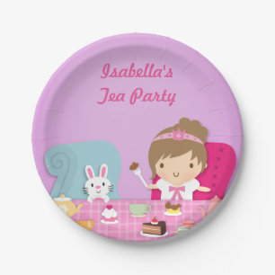 Thee feest verjaardag Schattige Prinses Meisjes Papieren Bordje
